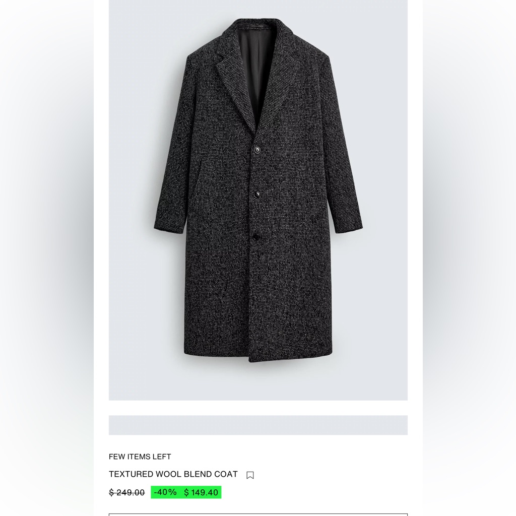 Zara Gray Pea Coat